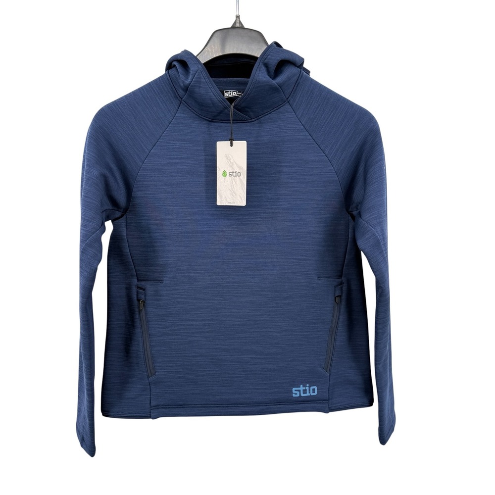 NEW Stio Glide Power Stretch Hoodie Womens Small Blue Mountain Shadow Heather